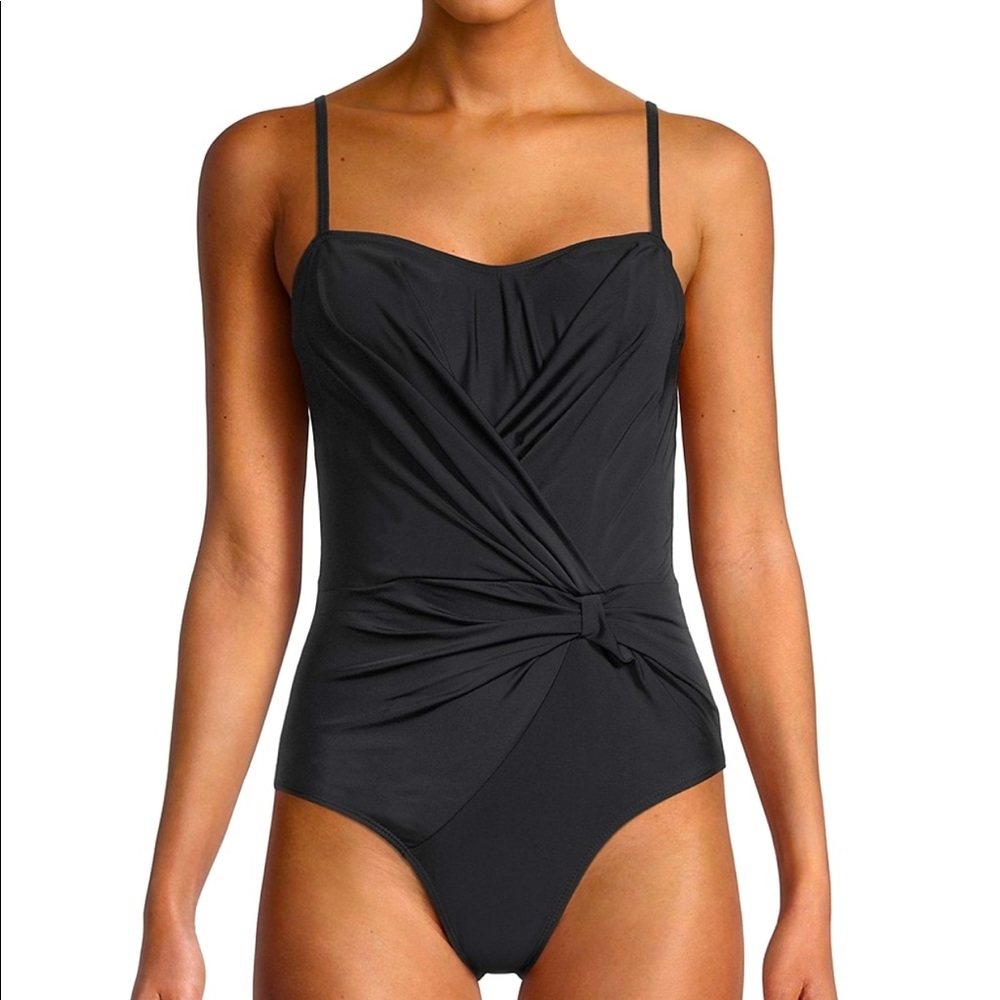 NWT Catherine Malandrino Draped One-Piece Swimsuit. Size S